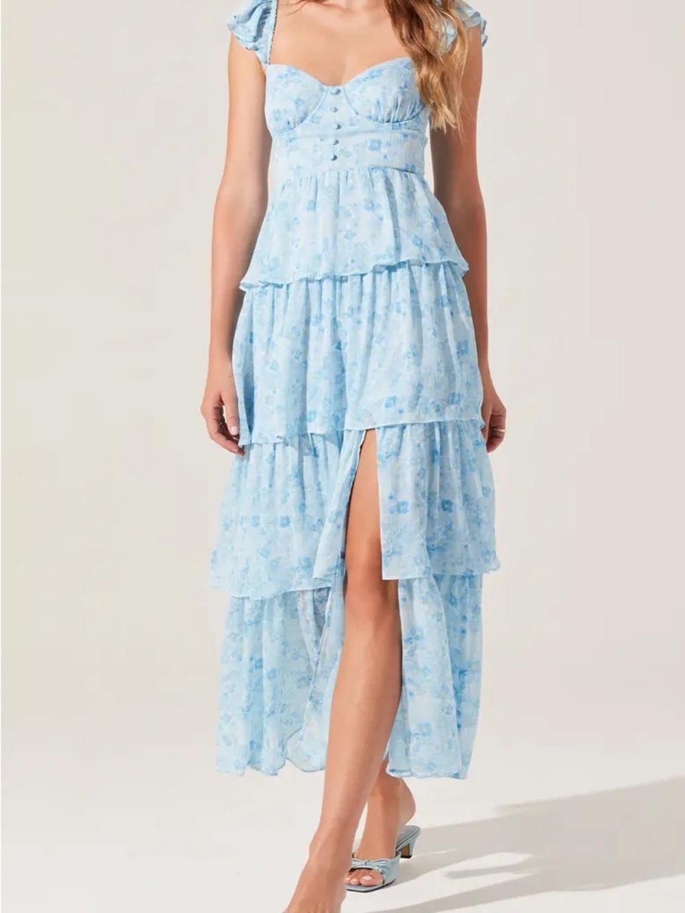 ASTR the Label Midsummer Floral Print Dress Size Large Spring Wedding Dress
